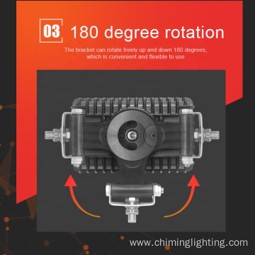 Square 6Inch 40w spot beam 180 rotation heavy-duty led agriculture work light construction work light